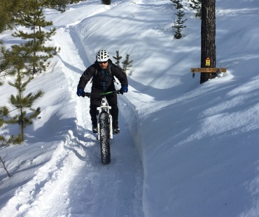 Pedalling through the snow on a Fat Bike