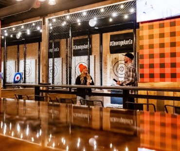 Axe Throwing center at Sunpeaks targets 