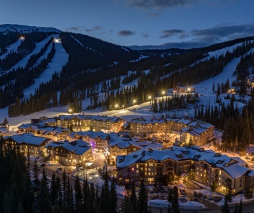 Beautiful night view of Sun Peaks Village