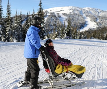 experiencing the montain on a snow limo tour at Sun Peaks