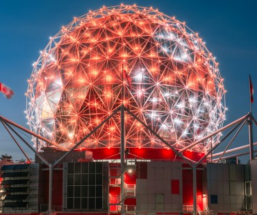 Glowing science dome in vancouver