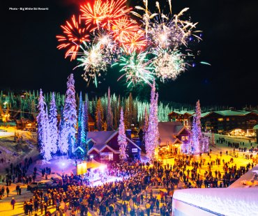 Beautiful colorful fireworks in Big Whites night sky