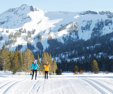 people cross-country skiing on the pristine trails at kirkwood