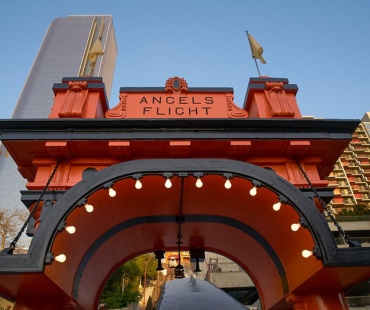 The entrance to the angels flight railway