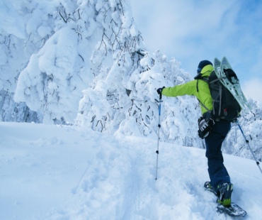 Skier hiking in Back Country