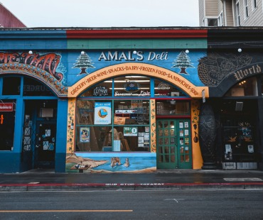 The colorful storefronts in Haight Ashbury