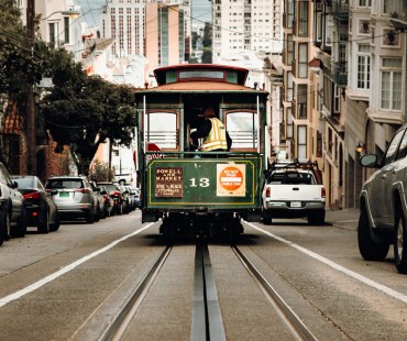 A view of the Cable Cars on the steep streets of San Francisco