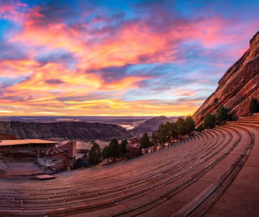 Red Rocks Amphitheatre in Denver at Sunset