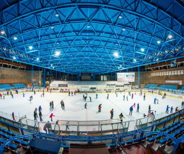 People enjoying the indoor ice rink