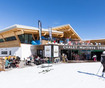 Outside of the popular chalet apres bar