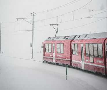 Snow covered train