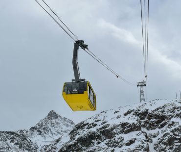 Yellow Gondola at Diavolezza Ski Area