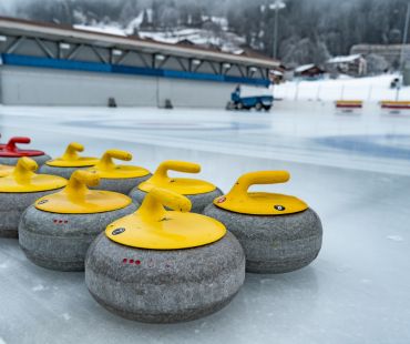 Curling equipment on the ice