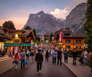 People enjoying the festival activities in Jungfrau