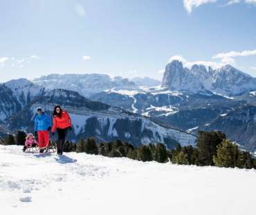 Family Tobogganing at Val Gardena