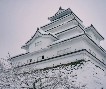 Aizu Castle in the winter Aizu Castle in the winter