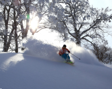 Powder skiing at Nozawa Onsen